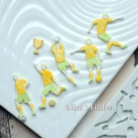 DIY Silicone Fondant Sôcôla Handmade Xà phòng Clay World Cup Chủ đề Bóng đá Thể thao Bóng bầu dục Silicone Khuôn khuôn bánh căn