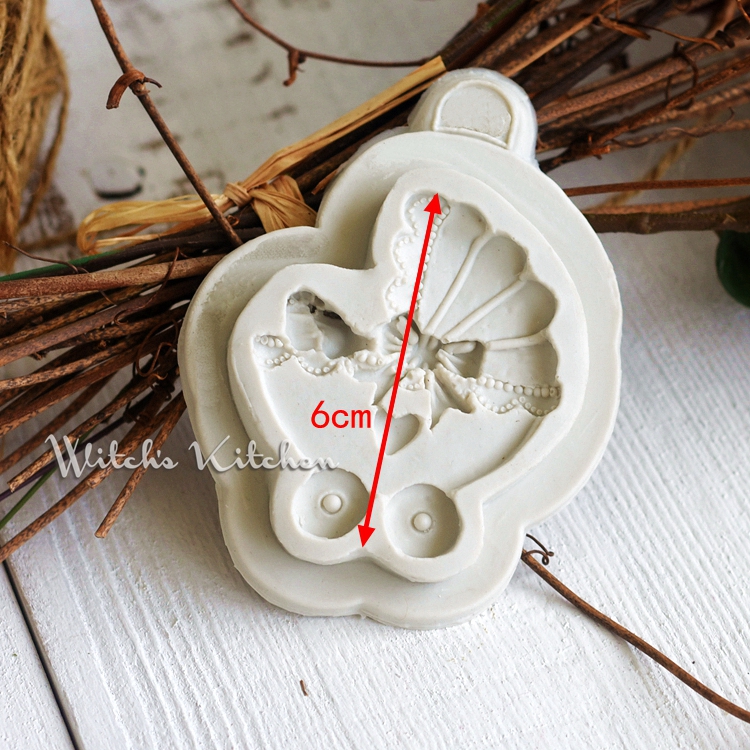 DIY silicone fondant sô cô la thủ công xà phòng đất sét hương khuôn xe ngựa phù thủy nhà bếp khuôn làm nến