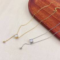 New cats eye stone small waist necklace womens niche design high-end versatile tassel light luxury clavicle chain cold style