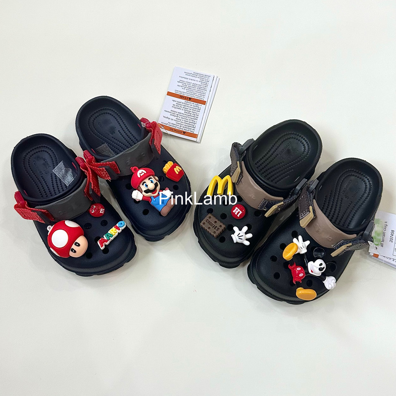 Crocs DIY Shoe Charm Accessories 3D Super Mario Mickey Mcqueen Shepherdess Woody Creative Shoe Decorations