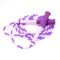 Jumping bamboo pattern skipping urban trend adult daily exercise student fancy performance bead knot rope purple