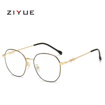 Korean retro literary round glasses frame Harajuku mens and womens frames with prescription myopia anti-blue light flat glasses