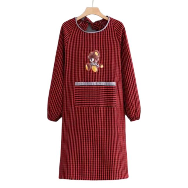 Long-Sleeved Apron for Kitchen Use, Made of Pure Cotton and Linen, with Sleeves, Stylish, Stain-Resistant, Suitable for Both Men and Women, Thickened for Outdoor Wear