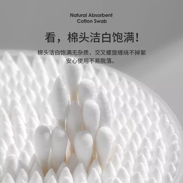 Cotton Swabs for Ear Cleaning, Makeup Removal, Disinfection, Disposable Sanitary Beauty Sticks, Cotton Swabs, Double-Ended Wooden Sticks