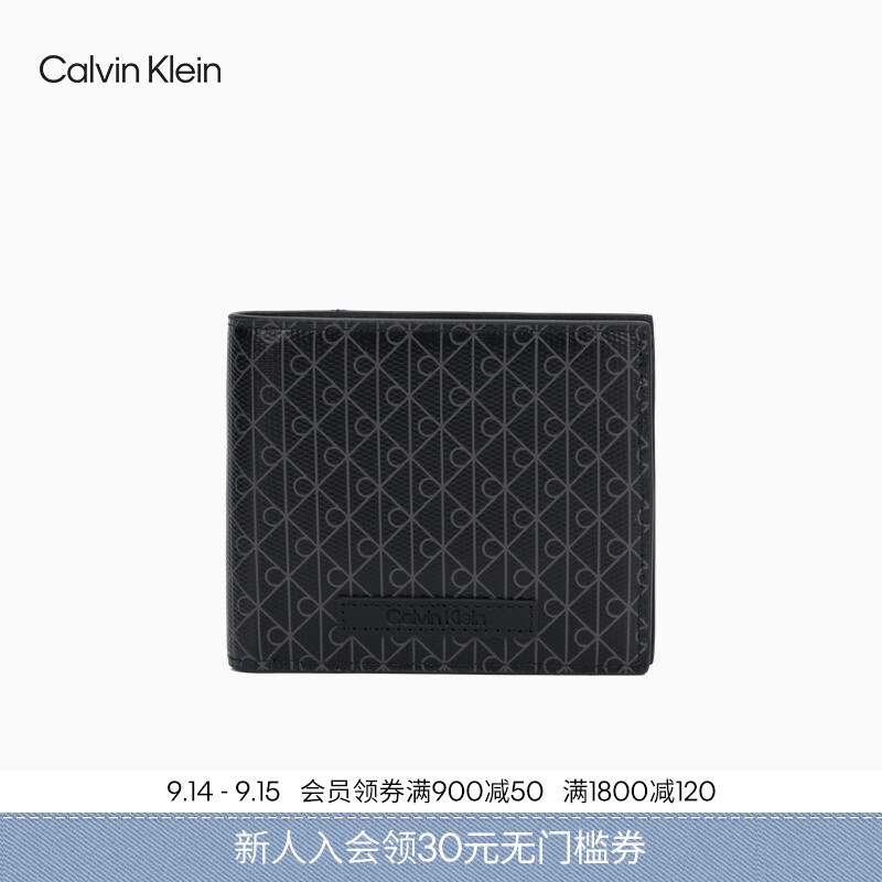 Ck Jeans Men's Casual Business Portable Monogrammed Letter Print Id Coin Card Holder Wallet Gift