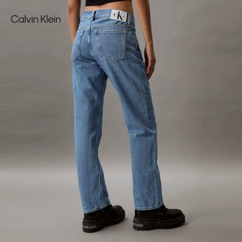 [Знаменитости в одном стиле] CK Jeans24 Весенне-летние женские прямые джинсы из чистого хлопка с низкой талией в стиле ретро J223698