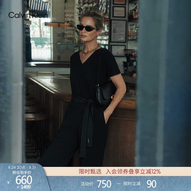 Ck Women's Bag Is Elegant, Casual, Suitable for Work, Simple with Metal Buckle, Printed Shoulder Bag, Underarm Bag, Saddle Bag, Gift