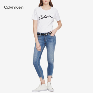 CK Jeans女士简约LOGO时尚简约低调皮带腰带DC0435H2600