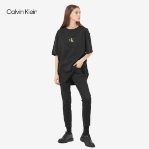 【CKONE】CK Jeans 男女同款时尚LOGO全棉短袖T恤 J400077