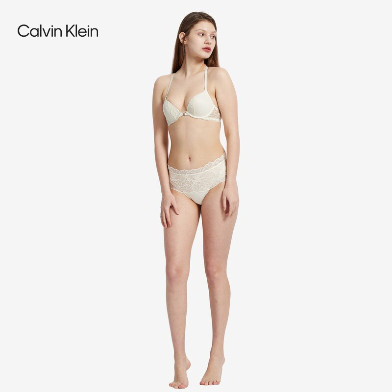 CK underwear women's back Y-shaped shoulder strap lace front buckle gather shaped thick padded bra QF5965AD