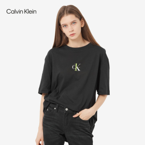 【CKONE】CK Jeans 男女同款时尚LOGO全棉短袖T恤 J400077