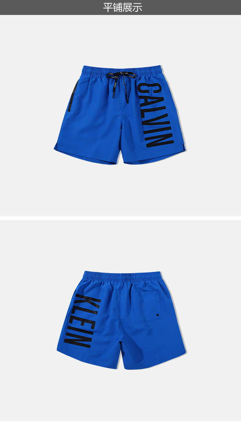 CK SWIMWEAR / Logo thời trang nam Quần ren đi biển KM00150 quần áo gia đình đi biển