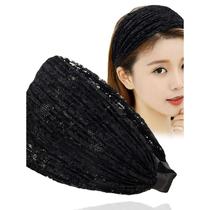 White hair covering artifact breathable lace headband covering white hair wide-brimmed hair clip wide headband widening and versatile take-out