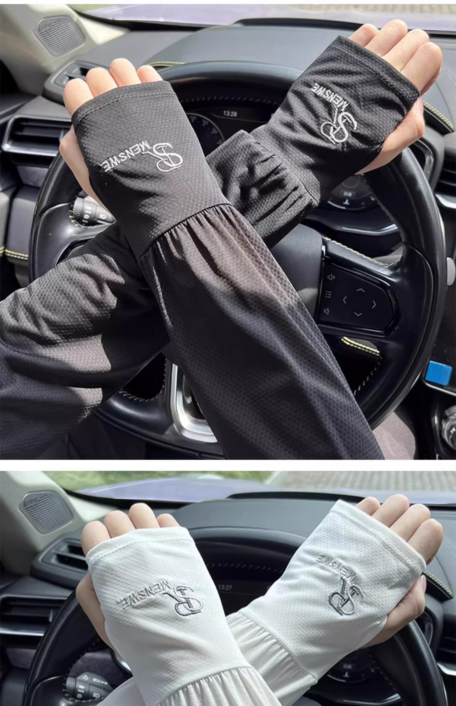 man easy Sunscreen Ice sleeve 2025 The new summer ultraviolet-proof Ice silk Cuff drive a car Arm guard Big size