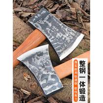 Outdoor ax dedicated to chopping firewood extra large track steel high manganese steel wooden handle mountain logging firefighting carpentry ax