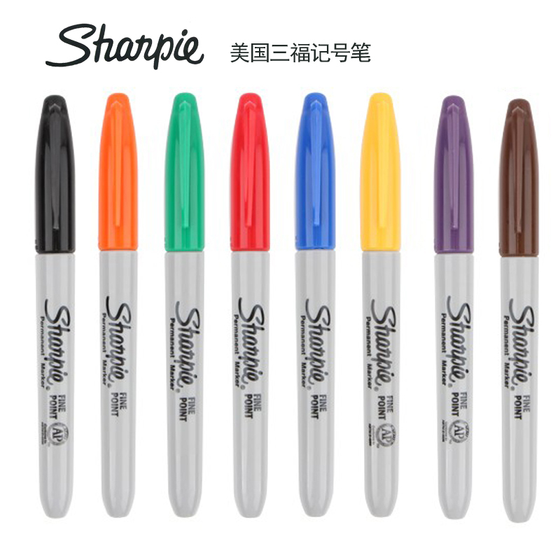 American Sharpie Eco-Friendly Marker Pen Sanfu 30001 Student Laboratory Marking Pen Tattoo Painting Oil-Based Waterproof Colorful Marker Pen Industrial Marker Pen Dotting Pen 1.0mm