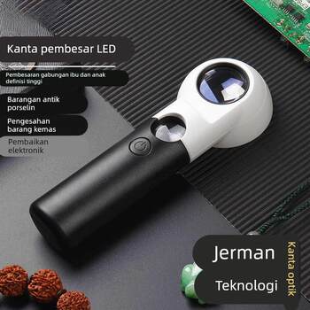 High-definition jewelry appraisal coins, porcelain, bronze stamps, handheld magnifying glass with led light high magnification