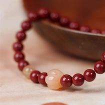 High-content raw mineral cinnabar bracelet for women pumpkin beads birth year bracelet mens game allowance natural purple gold sand
