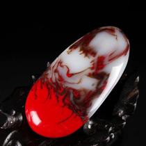 Game allowance jade handle piece for men chicken blood jade handle piece Hetian jade color play piece ruby jade handle piece glaze work