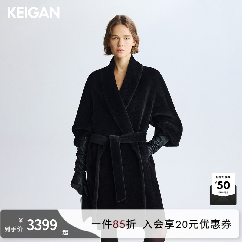 Keigan/Black Label/Italian Texco Royal Baby Camel Hair Light Warm Mink-Like Luminous Bathrobe Coat