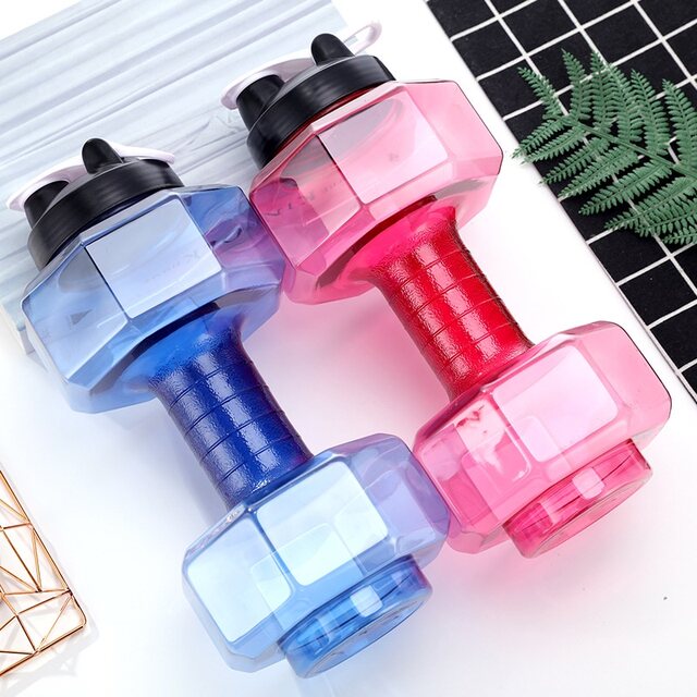 Playable Water Cup Dumbbell Cup 2600ml Large Capacity Fitness Cup Outdoor Trendy Creative Sports Water Bottle