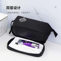 Wash bag double layer dry and wet separation mens business trip travel set portable cosmetic bag waterproof bath bag organizer bag