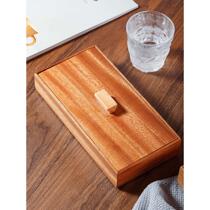 Wooden fruit tray home living room coffee table snack tray with lid moisture-proof dried fruit storage box divided candy box