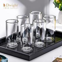 () High-end crystal-resistant glass cup set for home double-layer insulated Longjing green tea cup thickened straight cup