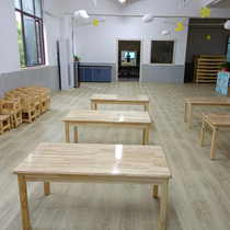 Kindergarten thickened solid wood rectangular tables and chairs pine table sylvestris pine table fir table study table student desks and chairs