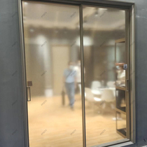 High-end metal wire art glass narrow frame screen partition sliding door kitchen living room balcony bathroom