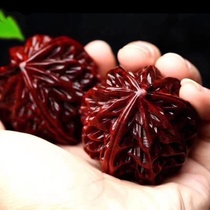 Indian small leaf red sandalwood walnut handle piece wood carving fitness ball handball solid wood health ball gift text play massage ball