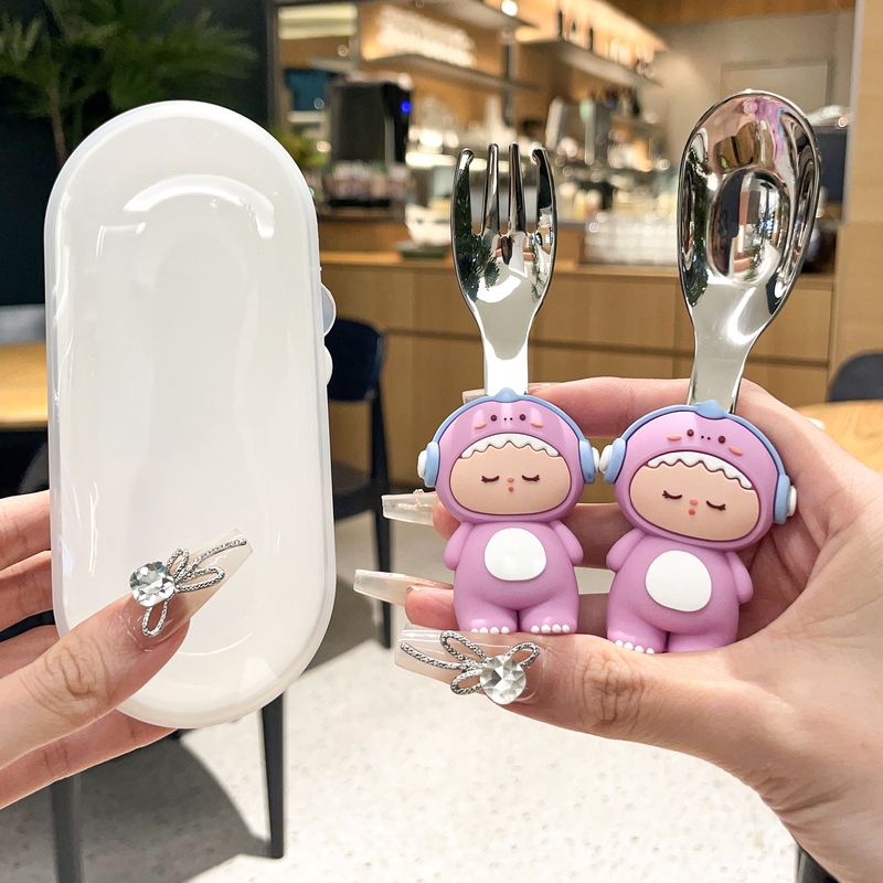 [Recommended by the Boss Lady, Cute Style] Baby Tableware Yuanbao Spoon 316 Stainless Steel Children's Eating Spoon and Fork