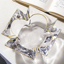 High-end European-style crystal glass ashtray office home living room ashtray light luxury creative ornaments