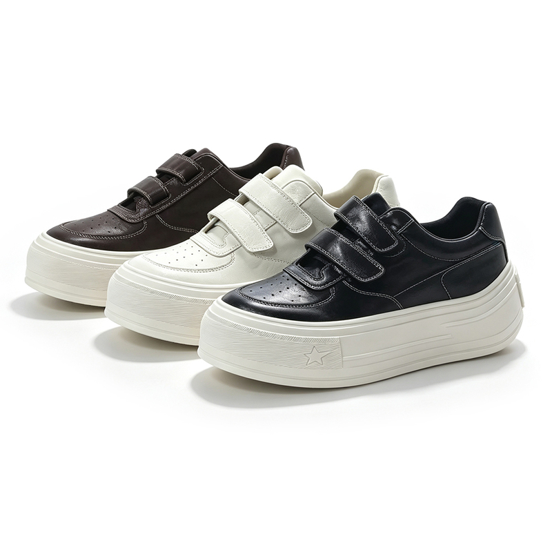 【Magic White Shoes】 "Milk Clouds” Height-Increasing Thick-Soled Velcro White Shoes 67552