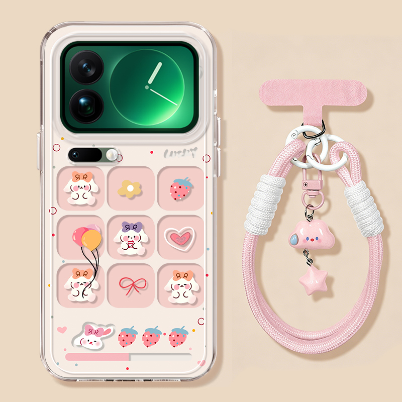 Suitable for Xiaomi 18Promax New Phone Case 17Ultra Strawberry Rabbit 15Pro Cute Cartoon Style 14/13 High-End Niche 12 Full-Cover Anti-Drop 11 with Lanyard 10 Protective Case for Women Suitable for Xiaomi 18Promax New Phone Case 17Ultra Strawberry Rabbit 15Pro Cute Cartoon Style 14/13 High-End Niche 12 Full-Cover Anti-Drop 11 with Lanyard 10 Protective Case for Women