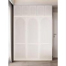 Wardrobe door sliding door custom milk solid wood coat door oil wind suction 40015 plastic door made of white one door to the top