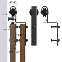 Hardware hanging rail track slide rail accessories full set of sliding door single track double door overlapping pulley door track single track