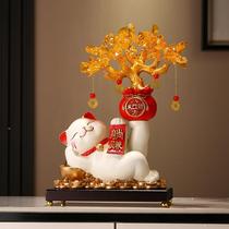 Lie down and earn lucky cat ornaments living room entrance wine cabinet office decoration front desk opening gift housewarming gift