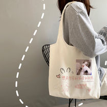 Run Song Yuqis same style bag casual one-shoulder canvas student school bag support gift shopping bag