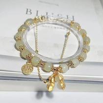 Natural Hetian Jade Peanut Bracelet Good Peanut Fortune Brand Palace Style Bracelet Niche Design Gift for Girls