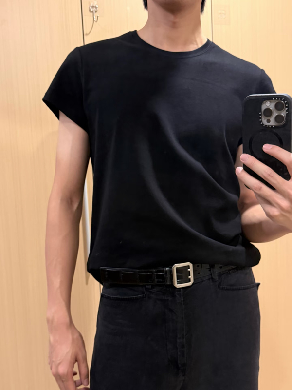 Self-Designed Double-Sided Cotton Brushed Fitted Cap Sleeve Short-Sleeve T-Shirt, Comfortable and Minimalist Self-Designed Double-Sided Cotton Brushed Fitted Cap Sleeve Short-Sleeve T-Shirt, Comfortable and Minimalist