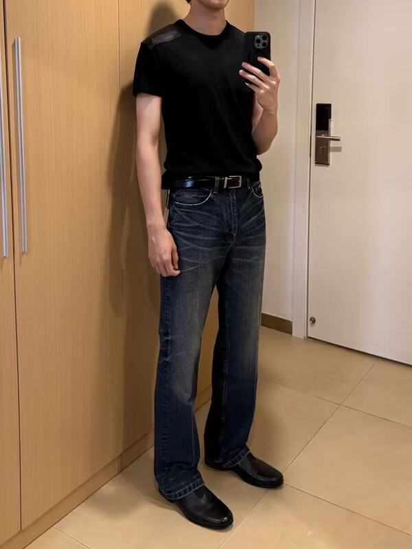 In-Stock, Self-Designed, Fitted Mid-High Waist, Heavy Wash Denim Jeans, Tf Style In-Stock, Self-Designed, Fitted Mid-High Waist, Heavy Wash Denim Jeans, Tf Style