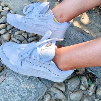 Kun Skool Bread Shoes Leather Surface Pure White Leather Surface Ice Blue Fat Shoes Brown Red Blue White Men's and Women's Shoes