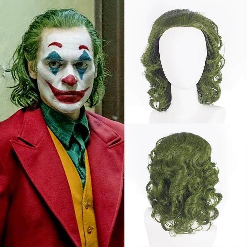 Halloween Clown Wig Men's Style Joker Heath Ledger Full Headgear Funny Short Curly Hair Cosplay Anime Green