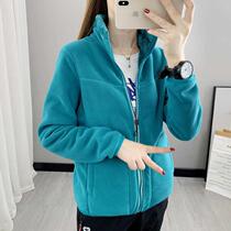 Fleece jacket autumn and winter outdoor couple casual warm coral fleece jacket womens reversible thickened polar fleece sweatshirt
