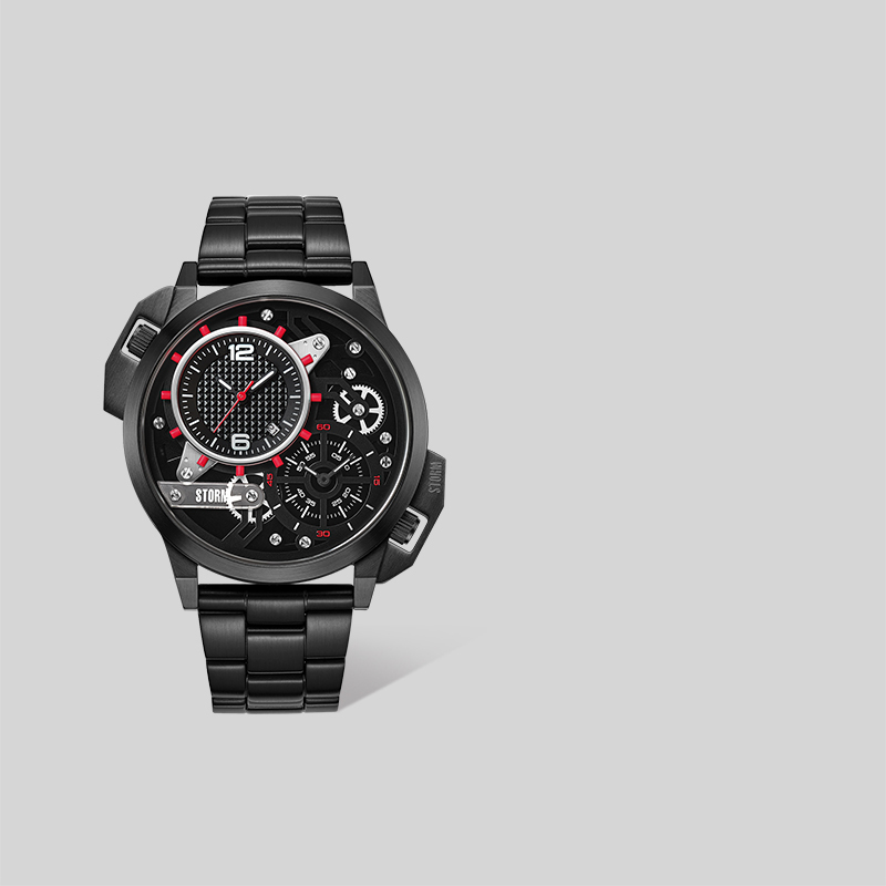 Storm/English Storm Death Star Series Men's European and American Style Quartz Dual Time Zone Watch Gift for Boyfriend 47539