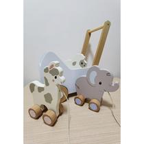 Export solid wood Nordic foreign trade original single-tailed beech wood large hand-pulled tow line animal pull cart wooden educational toys