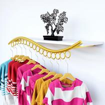 Iron gold clothing color wall-mounted clothing display rack side 001 hanging wall-mounted clothes rack rack wall storage store rack