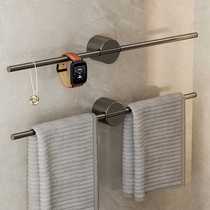 Bathroom towel bar bathroom space aluminum towel bar minimalist luxury single-pole towel rack gun gray