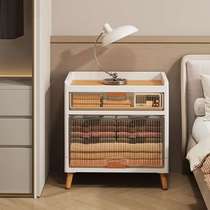 Wooden cover folding storage box wooden leg support frame living room toy snack storage box 3 to 5 layers large capacity storage box